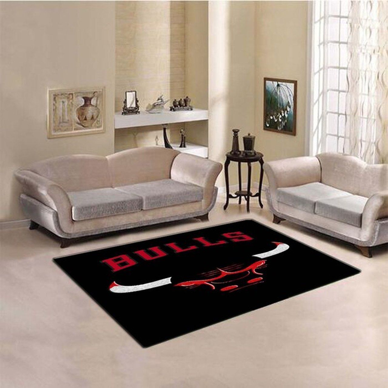 Chicago Bulls Primary Dark NBA Rug Home Decor Chicago Bulls Primary Dark NBA Rug Home Decor