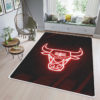 Chicago Bulls Team Logo Neon NBA Rug Home Decor