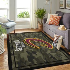Cleveland Cavaliers Team Logo Camo Style Nice Gift NBA Rug Home Decor