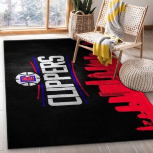 Los Angeles Clippers Skyline Team Logo  NBA Rug Home Decor
