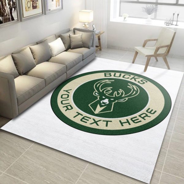 Customizable Milwaukee Bucks NBA Rug Home Decor