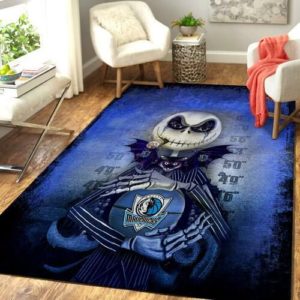 Dallas Mavericks Jack Skellington Basketball NBA Rug Home Decor