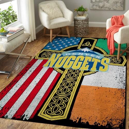 Denver Nuggets Basketball Irish St Patricks Day Flag Cross NBA Rug Home Decor Denver Nuggets Basketball Irish St Patricks Day Flag Cross NBA Rug Home Decor