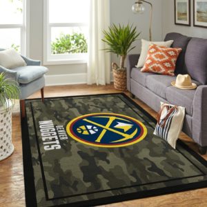 Denver Nuggets Team Logo Camo Style Nice Gift NBA Living Room Carpet Rug Home Decor