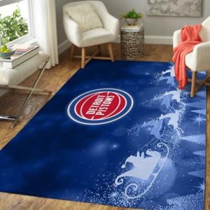 Detroit Pistons Basketball Christmas NBA Living Room Carpet Rug Home Decor