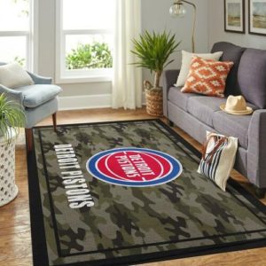 Detroit Pistons Camouflage Gifts NBA Rug Home Decor