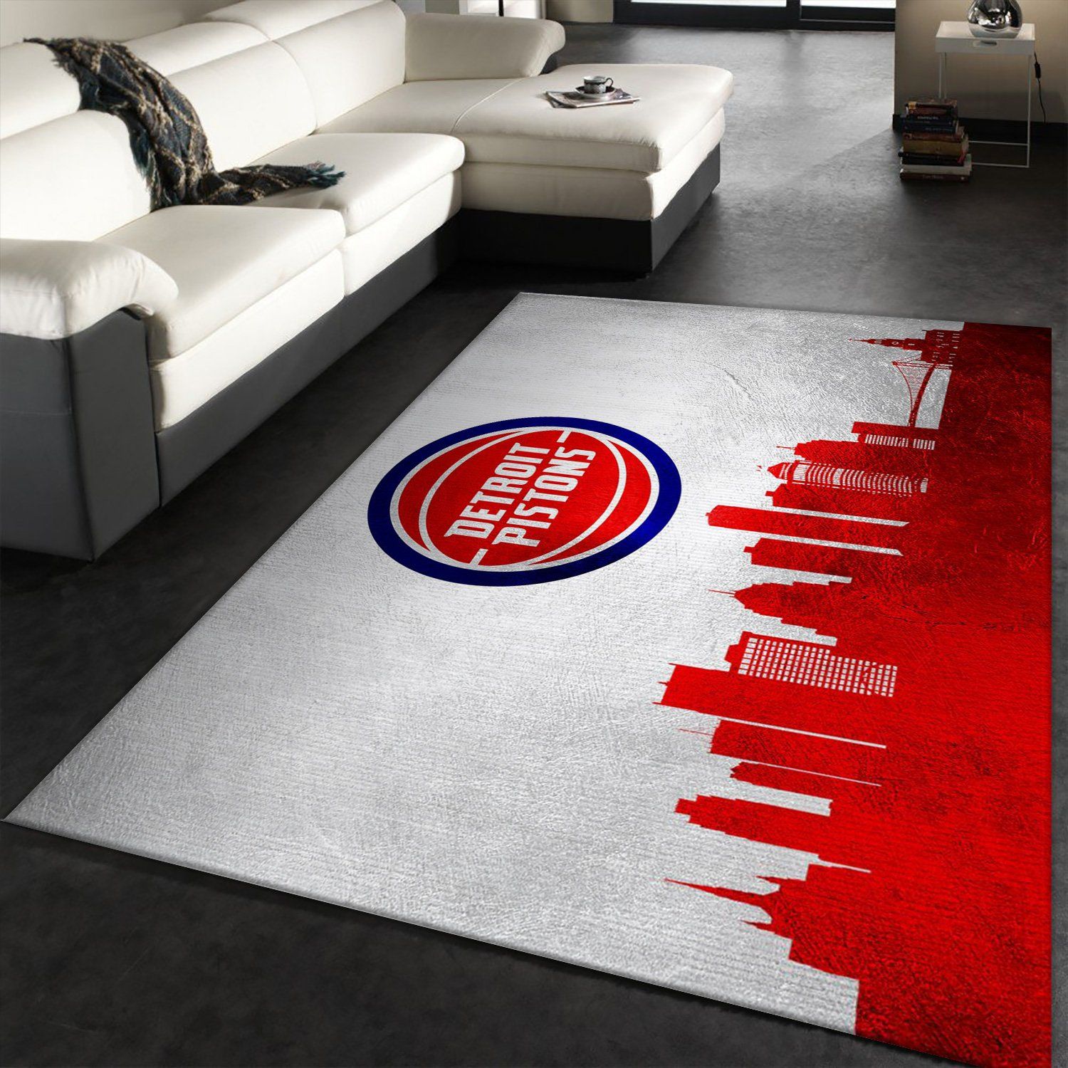 Detroit Pistons Skyline NBA Living Room Carpet Rug Home Decor Detroit Pistons Skyline NBA Living Room Carpet Rug Home Decor