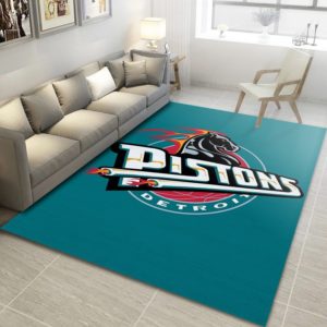 Detroit Pistons Team Logo NBA Living Room Carpet Rug Home Decor