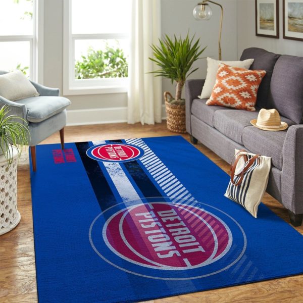 Detroit Pistons Team Logo Nice Gift NBA Living Room Carpet Rug Home Decor