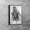 Giannis Antetokounmpo #34 Milwaukee Bucks Painting Basketball Art Poster Canvas Home Decor