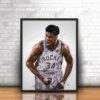 Giannis Antetokounmpo 34 Poster Canvas Home Decor