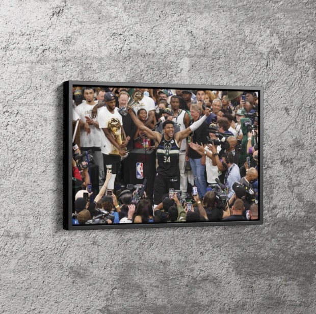 Giannis Antetokounmpo Towers Over Poster Milwaukee Bucks Championship Poster Canvas Home Decor Giannis Antetokounmpo Towers Over Poster Milwaukee Bucks Championship Poster Canvas Home Decor