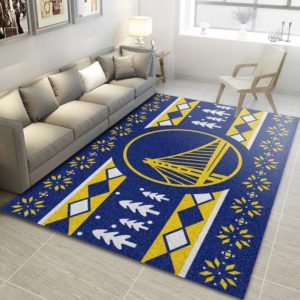 Golden State Warriors Christmas NBA Rug Home Decor