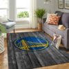 Golden State Warriors Team Logo Grey Wooden Style Nice Gift NBA Living Room Carpet Rug Home Decor