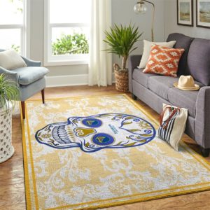 Golden State Warriors Team Logo Skull Flower Style Nice Gift NBA Living Room Carpet Rug Home Decor