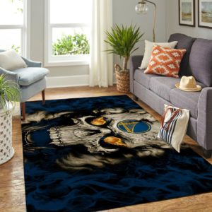 Golden State Warriors Team Logo Skull Style Nice Gift NBA Living Room Carpet Rug Home Decor