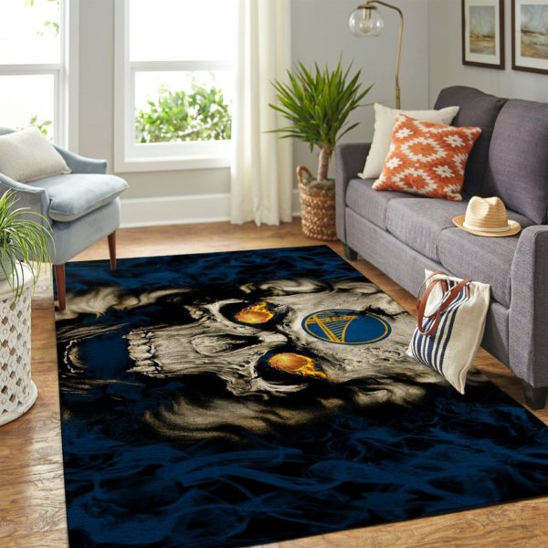 Golden State Warriors Team Logo Skull Style Nice Gift NBA Rug Home Decor