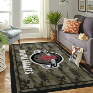Houston Rockets Camouflage NBA Living Room Carpet Rug Home Decor