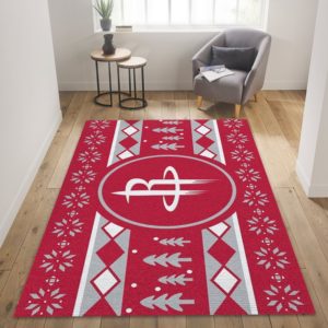 Houston Rockets Christmas NBA Rug Home Decor