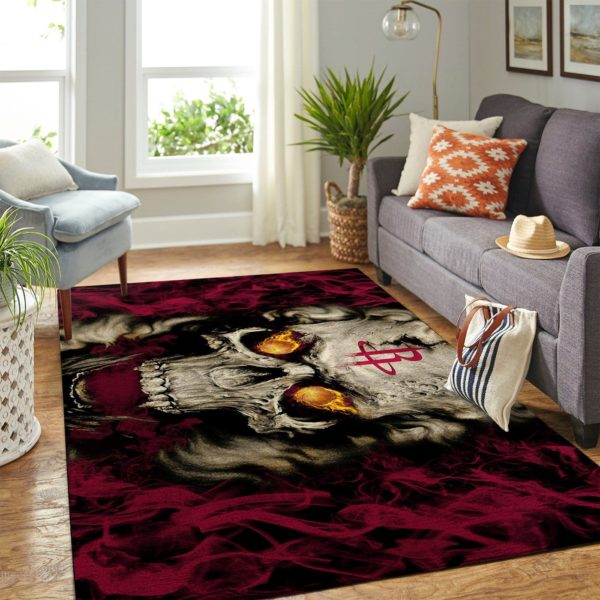 Houston Rockets Team Logo Skull Style Nice Gift NBA Rug Home Decor