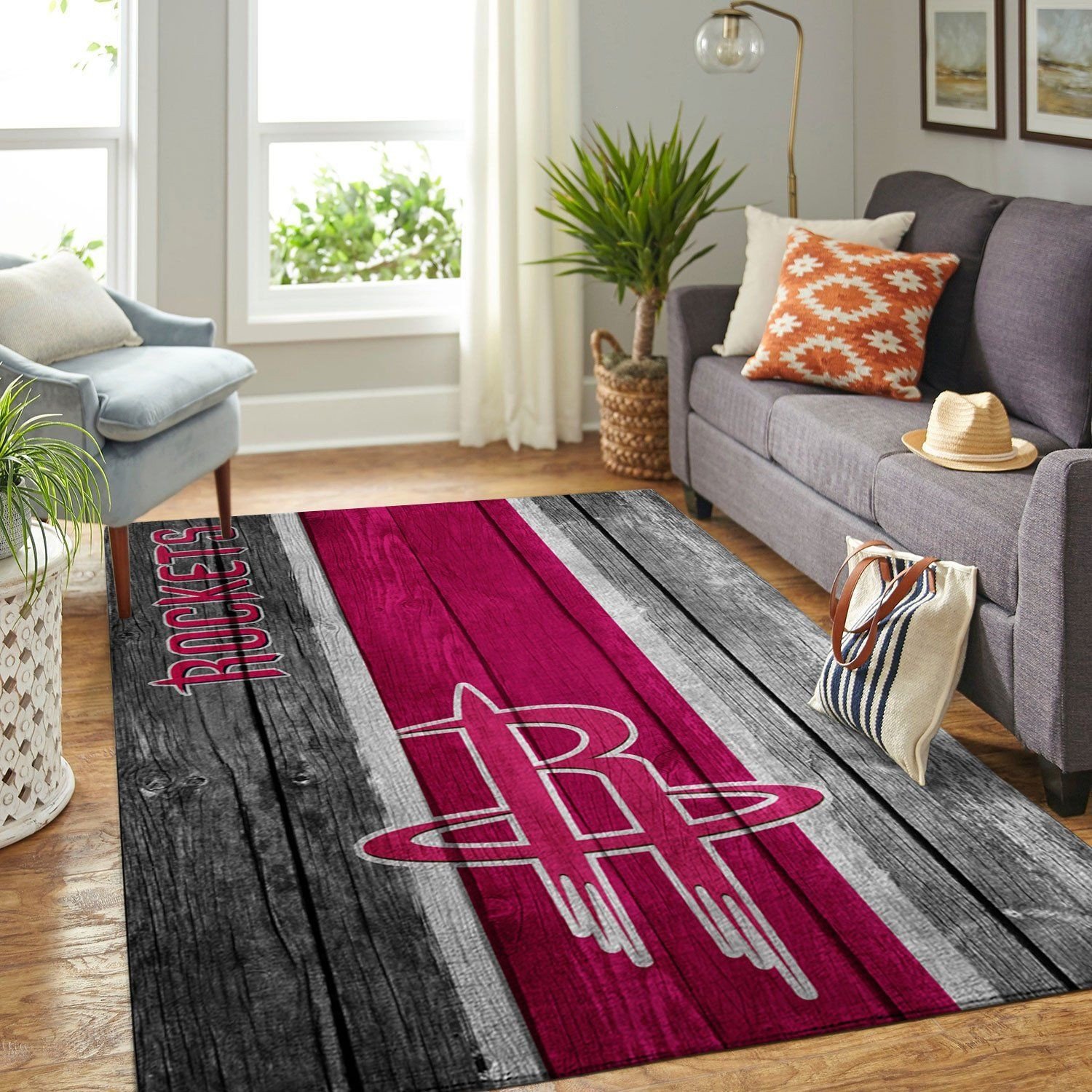 Houston Rockets Team Logo Wooden Style Nice Gift NBA Rug Home Decor Houston Rockets Team Logo Wooden Style Nice Gift NBA Rug Home Decor