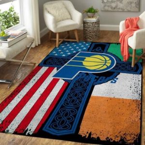 Indiana Pacers Basketball Irish St Patricks Day Flag Cross NBA Living Room Carpet Rug Home Decor