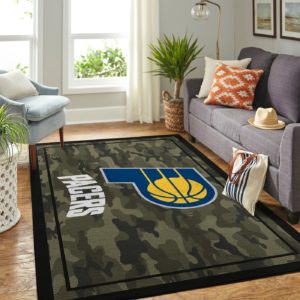 Indiana Pacers Team Logo Camo Style Nice Gift NBA Rug Home Decor