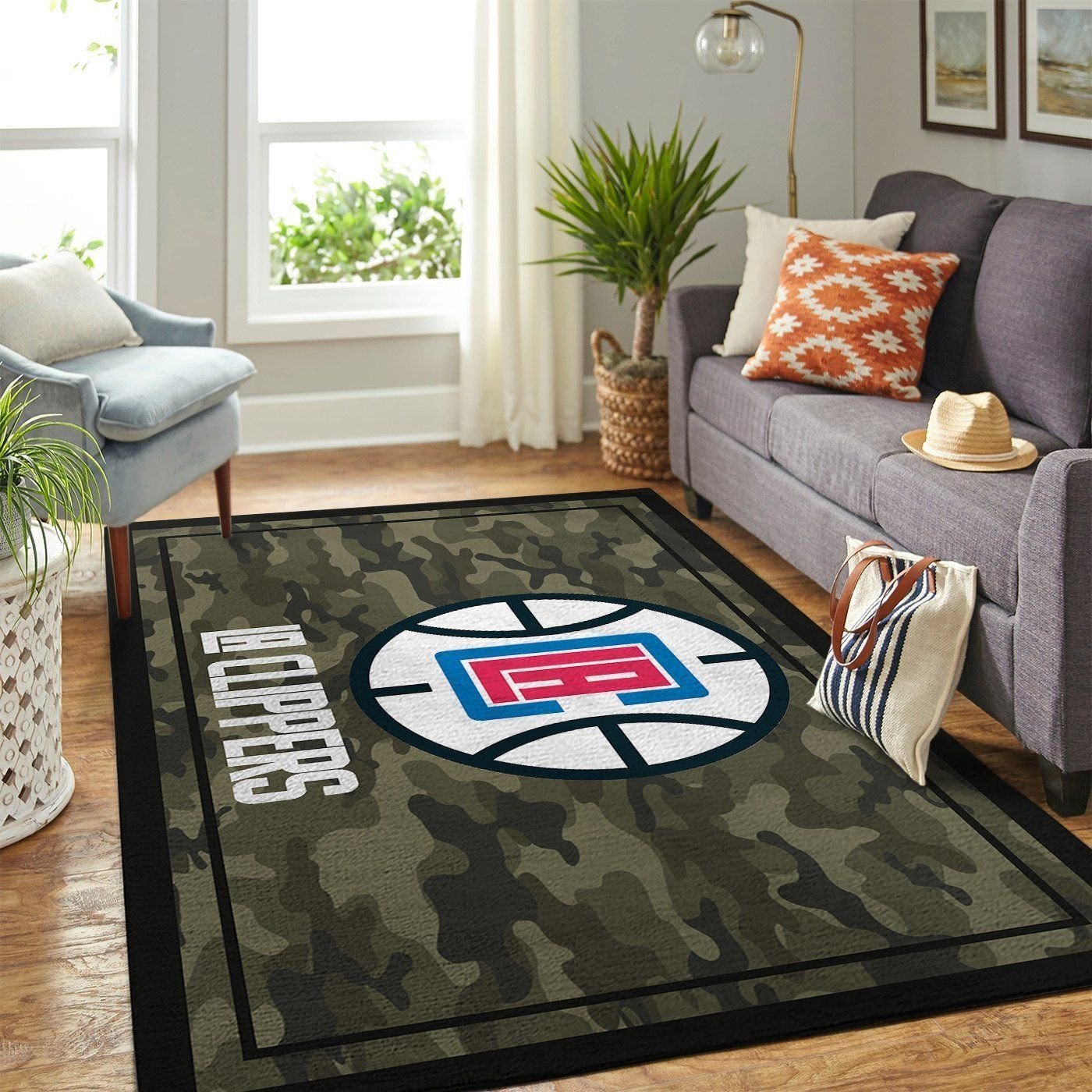 LA Clippers Team Logo Camouflage NBA Living Room Carpet Rug Home Decor LA Clippers Team Logo Camouflage NBA Living Room Carpet Rug Home Decor