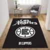 La Clippers Black And White NBA Rug Home Decor