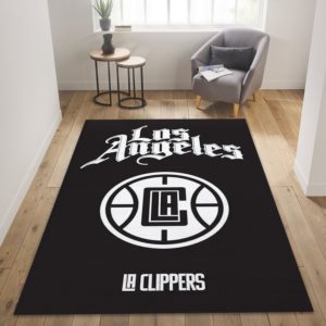La Clippers Black And White NBA Rug Home Decor