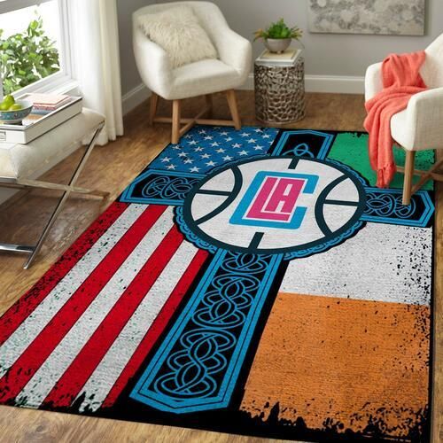 Los Angeles Clippers Basketball Irish St Patricks Day Flag Cross Rug NBA Living Room Carpet Rug Home Decor Los Angeles Clippers Basketball Irish St Patricks Day Flag Cross Rug NBA Living Room Carpet Rug Home Decor