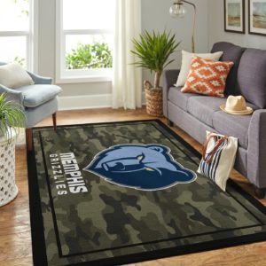 Memphis Grizzlies Team Logo Camouflage NBA Living Room Carpet Rug Home Decor