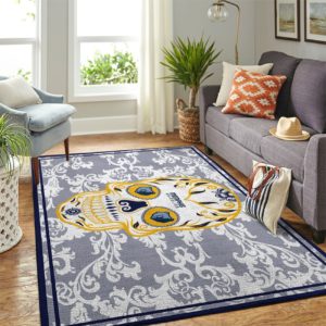 Memphis Grizzlies Team Logo Skull Flower Style Nice Gift NBA Living Room Carpet Rug Home Decor
