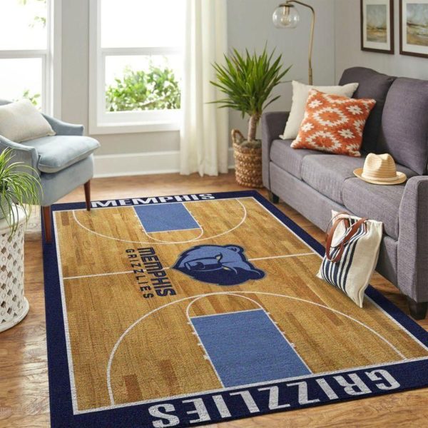 Memphis Grizzlies Team Logo Stadium NBA Living Room Carpet Rug Home Decor