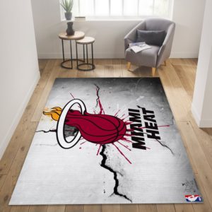 Miami Heat Logo Team NBA Living Room Carpet Rug Home Decor