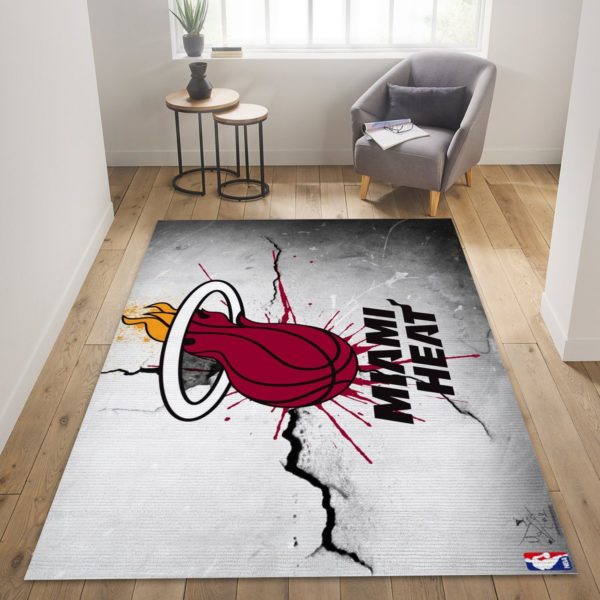 Miami Heat Logo Team NBA Living Room Carpet Rug Home Decor