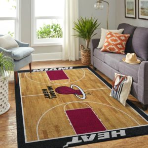 Miami Heat Team Logo And Stadium NBA Rug Home Decor