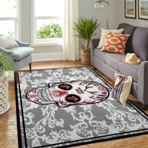 Miami Heat Team Logo Skull Flower Style Nice Gift NBA Rug Home Decor