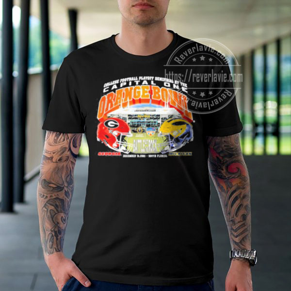 Michigan Wolverines Vs Georgia Bulldogs Orange Bowl T-Shirt