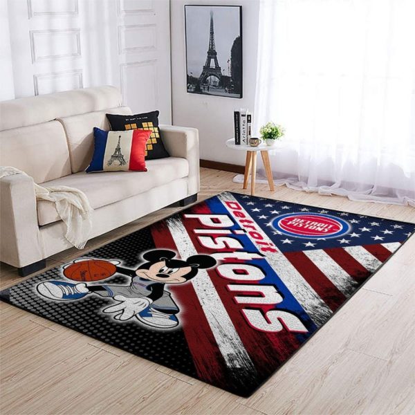 Mickey Mouse Detroit Pistons NBA Living Room Carpet Rug Home Decor
