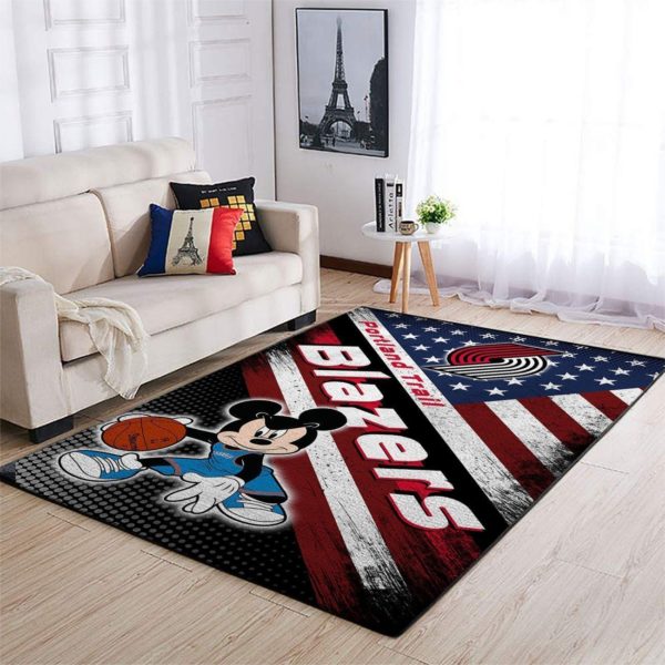 Mickey Mouse Disney Portland Trailblazers NBA Rug Home Decor