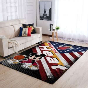 Mickey Mouse Miami Heat NBA Living Room Carpet Rug Home Decor