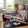 Miami Heat Team Logo Grey Wooden Style Nice NBA Rug Home Decor
