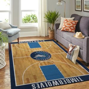 Minnesota Timberwolves Basketball And Stadium NBA Rug Home Decor
