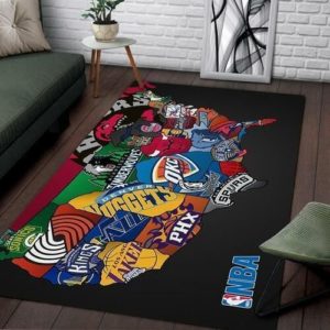 Teams Map Gifts NBA Rug Home Decor