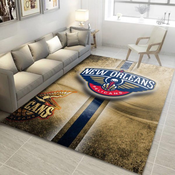 New Orleans Pelicans Team Logo NBA Living Room Carpet Rug Home Decor