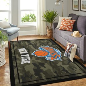New York Knicks Camouflage NBA Rug Room Decor