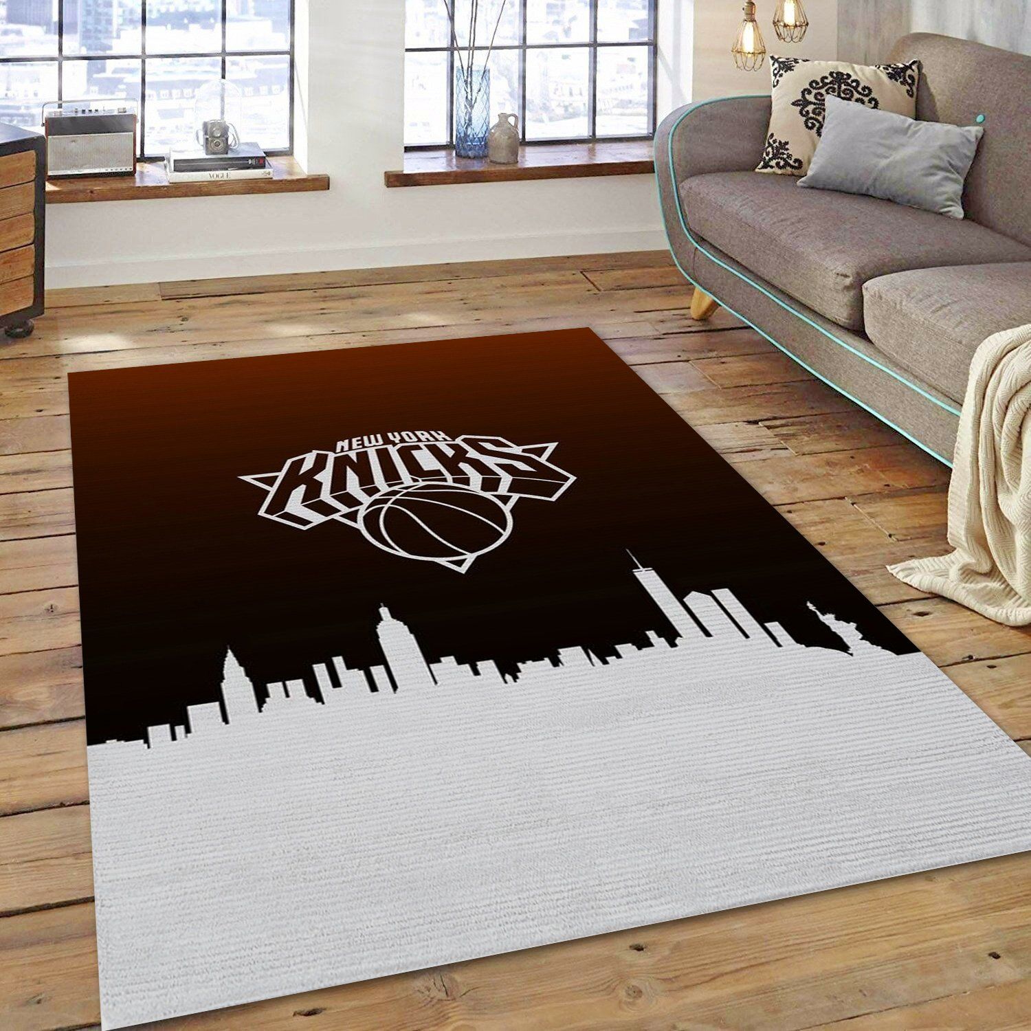 New York Knicks Skyline NBA Rug Home Decor New York Knicks Skyline NBA Rug Home Decor