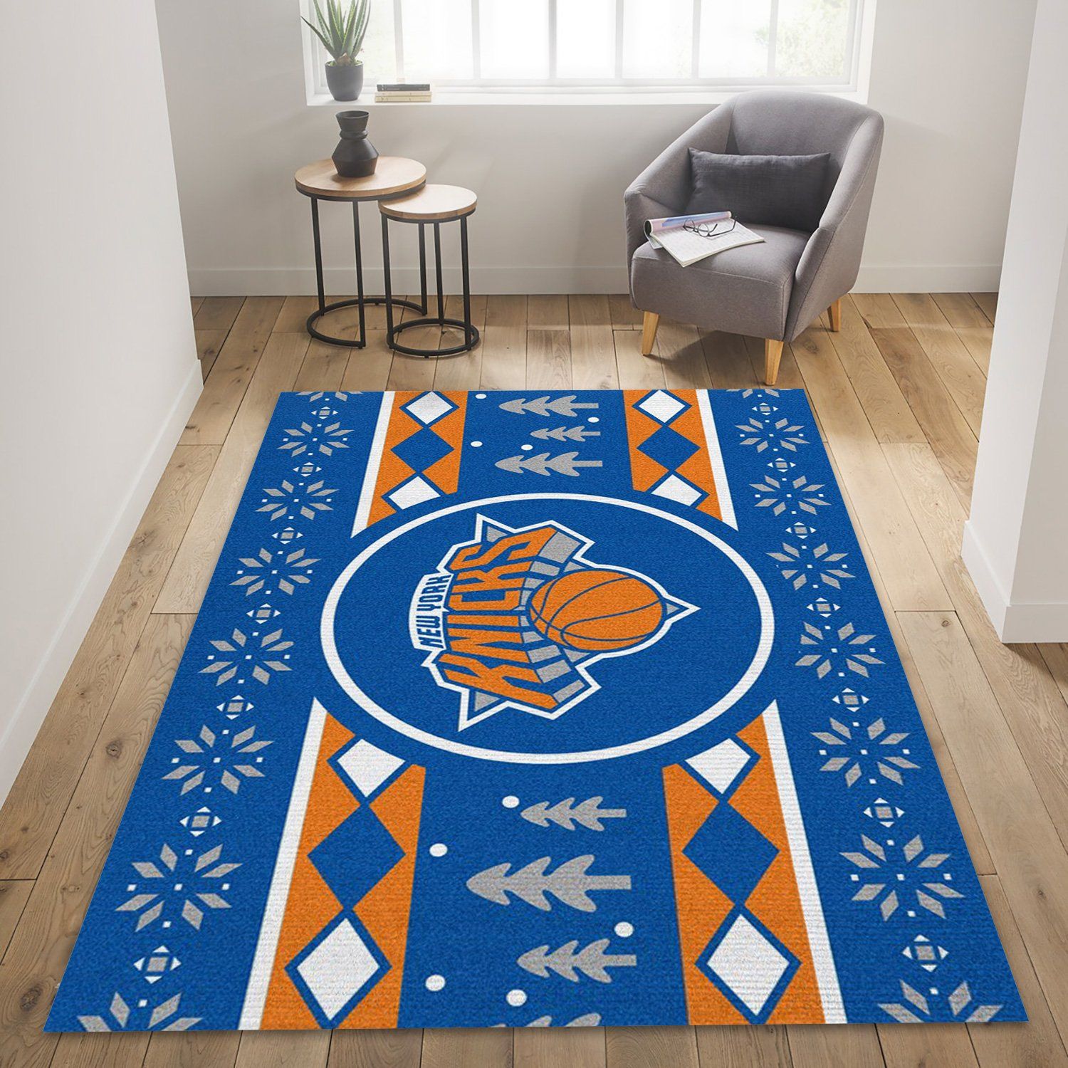 New York Knicks Team Logo Christmas NBA Rug Home Decor New York Knicks Team Logo Christmas NBA Rug Home Decor