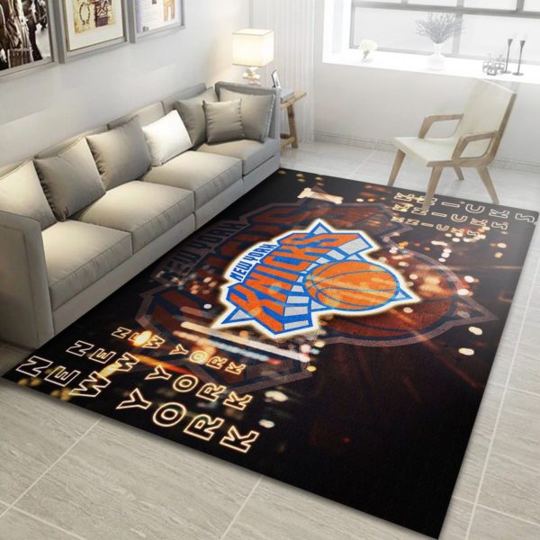 New York Knicks Team Logo Gifts NBA Living Room Carpet Rug Home Decor